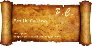 Petik Celina névjegykártya